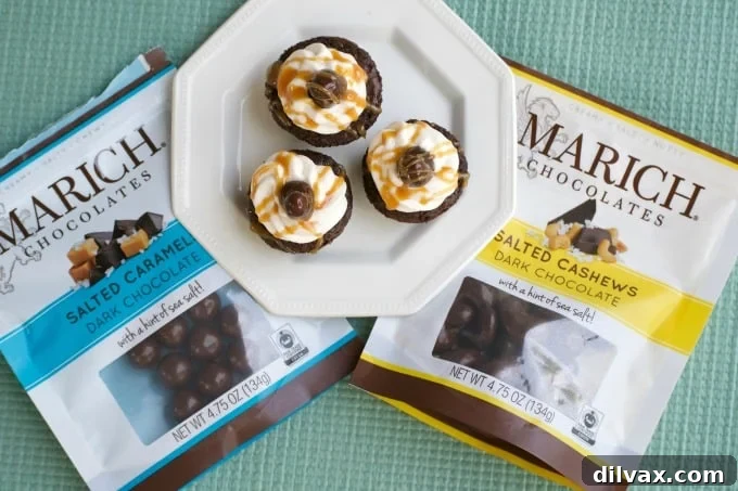 Marich Chocolates: Quality & Fair Trade Indulgence A selection of Marich Chocolates, highlighting the quality ingredients used in the Salted Caramel Cashew Brownie Bites. Ethically sourced and deliciously crafted.