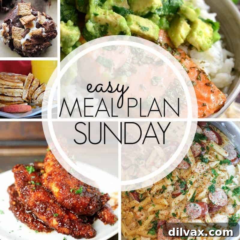 Sunday Meal Planning: Easy Weekly Solutions 4 Easy Meal Plan Sunday Week 96 offers six enticing dinners, two delectable desserts, and a satisfying breakfast recipe, all designed to streamline your weekly meal prep and add delicious variety to your menu.