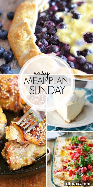 Easy Meal Plan Sunday Week 103 - Delicious and easy recipes for a stress-free cooking experience. Easy Meal Plan Sunday Week 103 offers a diverse selection of six dinners, two tempting desserts, a breakfast option, and a wholesome healthy meal choice to simplify your week.