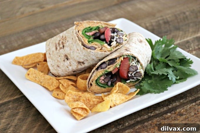 Delicious and healthy Taco Hummus Wraps, perfect for a flavorful Taco Tuesday meal with homemade hummus.