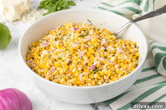 One-Pan Mexican Street Corn 2 Skillet Mexican Street Corn with vibrant ingredients