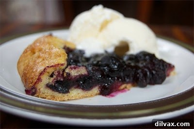 Rustic Blueberry Ginger Galette 12 A slice of Blueberry Ginger Galette served with a scoop of melting vanilla ice cream.