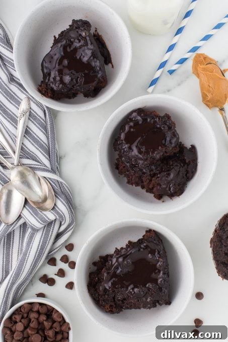 Decadent Peanut Butter Chocolate Pudding Cake 8 Finished Chocolate Peanut Butter Pudding Cake in slow cooker