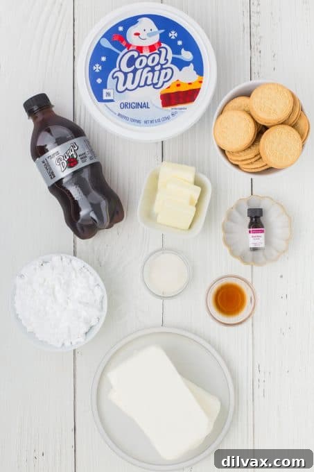 Ingredients for a no bake dessert.