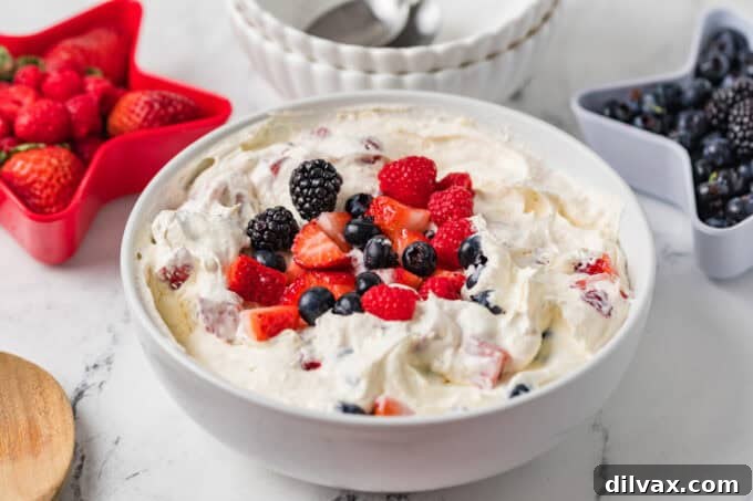 Red, White, and Blue Cheesecake Salad