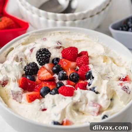 Red, White, and Blue Cheesecake Salad
