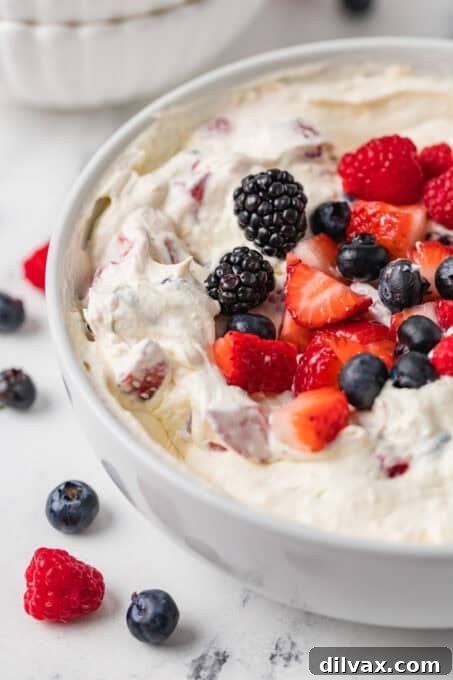 Red, White, and Blue Cheesecake Salad