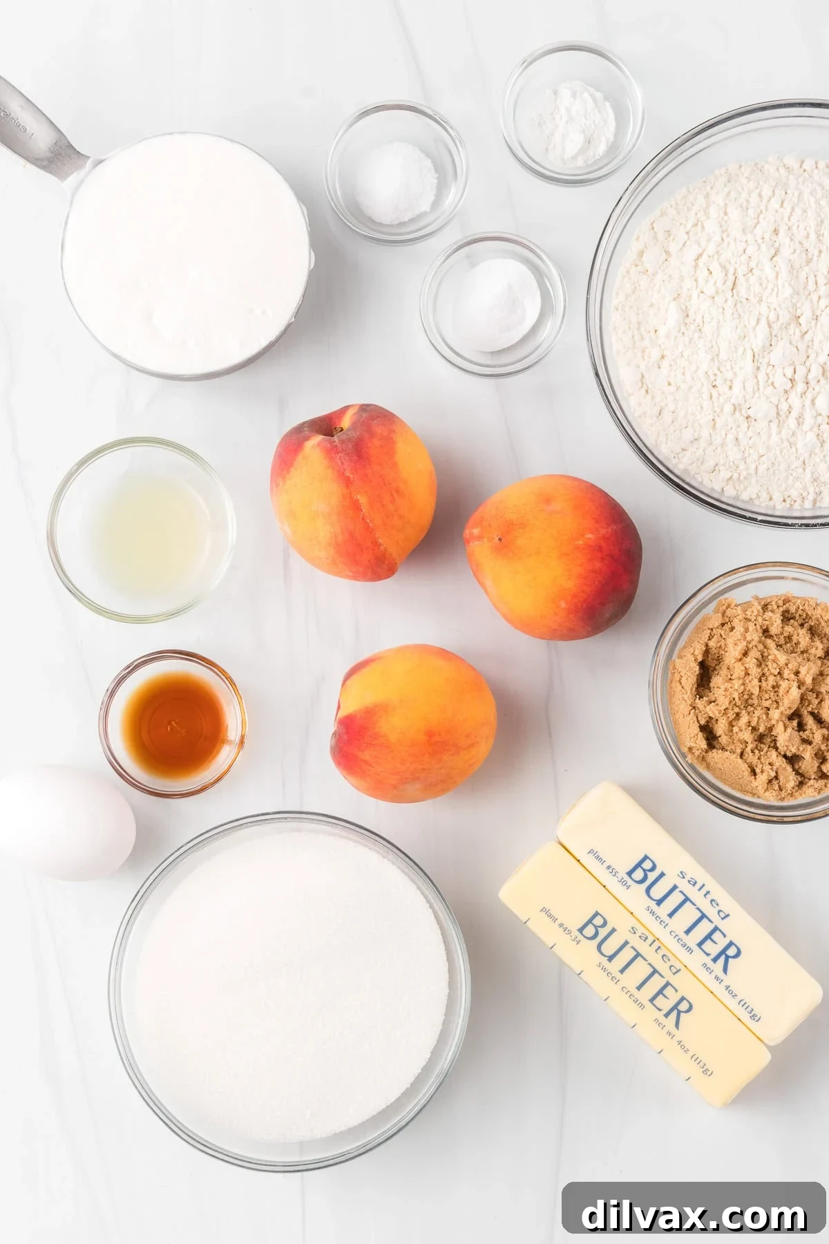 Peach Cake ingredients.