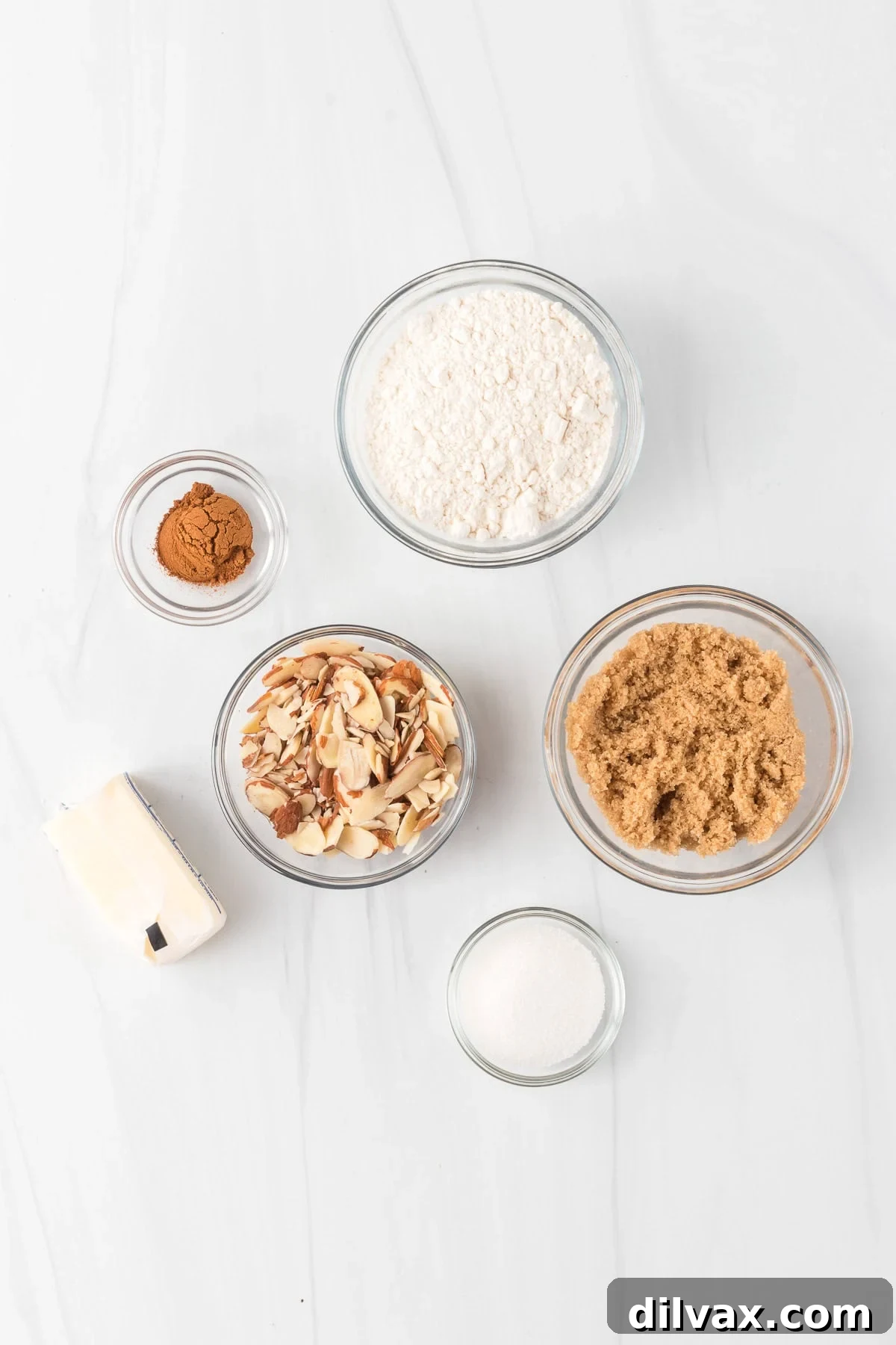 Crumb Topping ingredients.